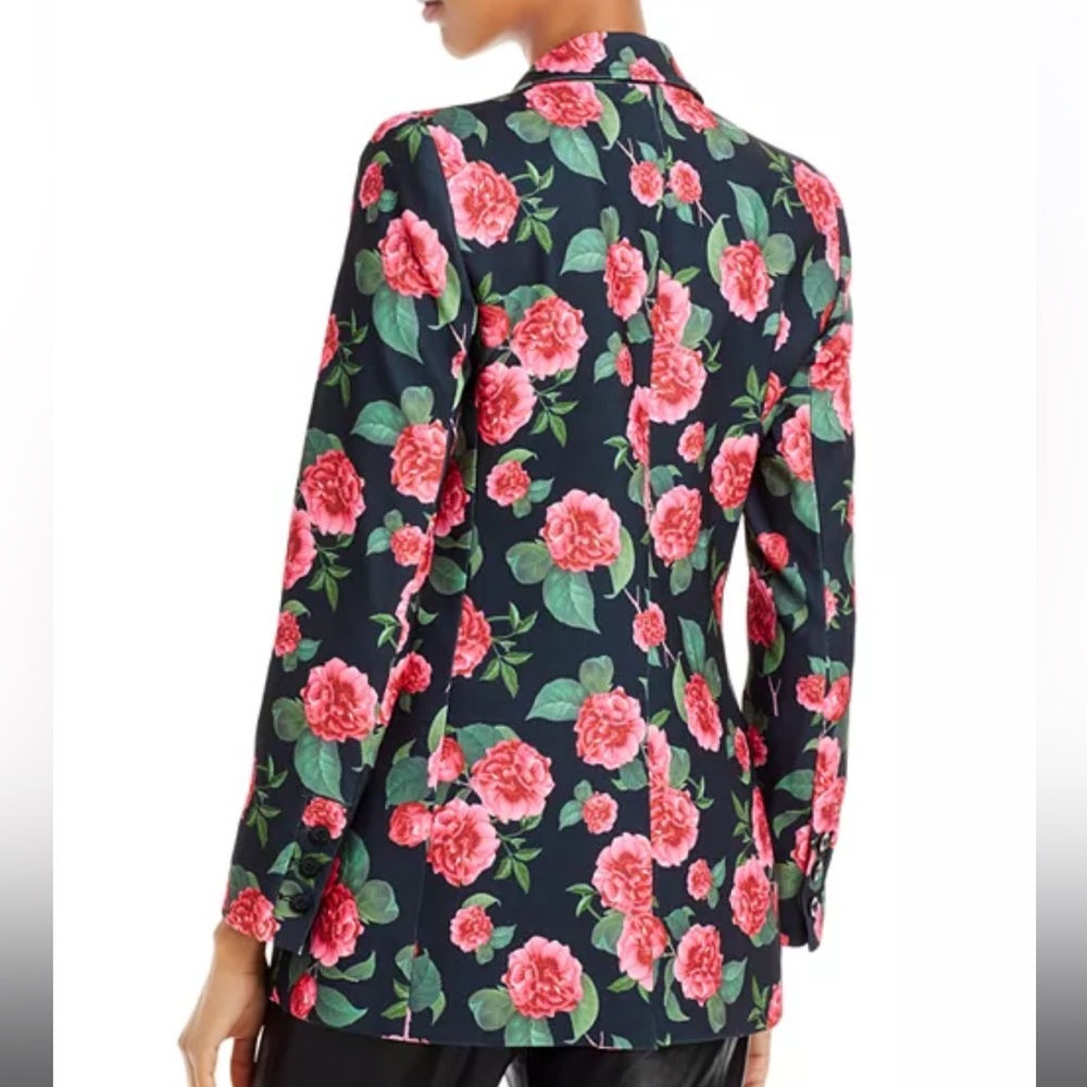 Alice + Olivia Breann Long Fitted Blazer Jacket In Cheri Floral Print - Picture 3 of 15